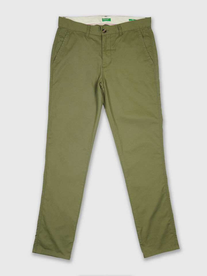 Slim fit twill trousers image number 5